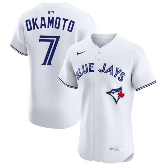 Men's Toronto Blue Jays #7 Kazuma Okamoto Nike White Home Limited Jersey