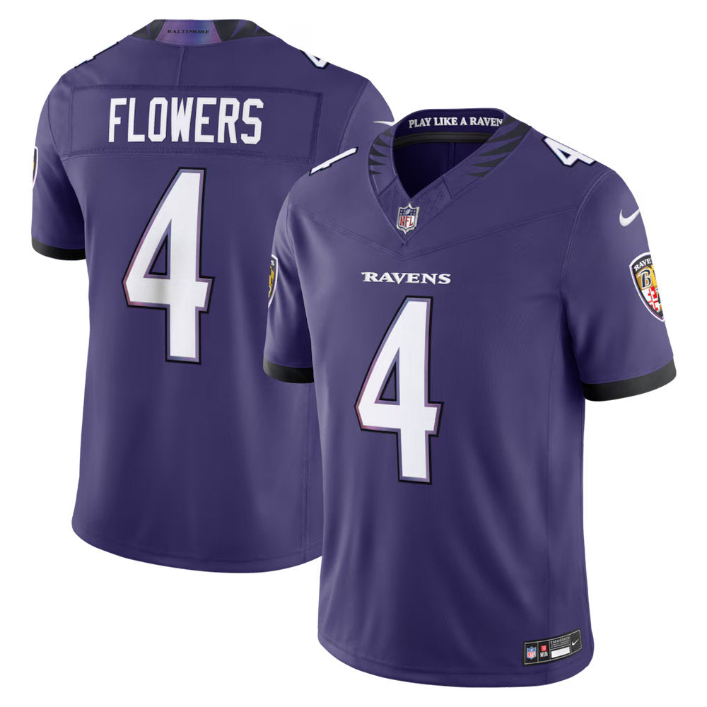 Men's Baltimore Ravens #4 Zay Flowers 2026 Nike Vapor F.U.S.E. Sewn Down Limited Jersey