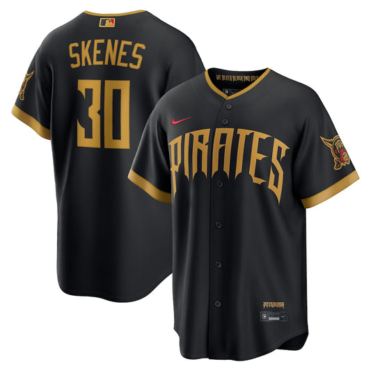 Men's Pittsburgh Pirates #30 Paul Skenes Black 2026 City Connect Stitched Jersey