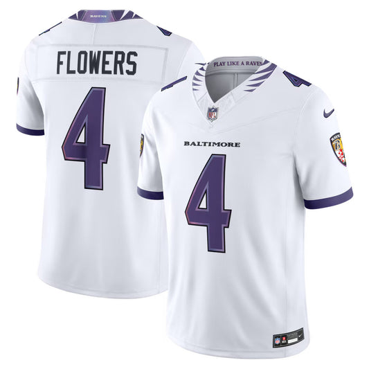 Men's Baltimore Ravens #4 Zay Flowers 2026 Nike Vapor F.U.S.E. Sewn Down Limited Jersey