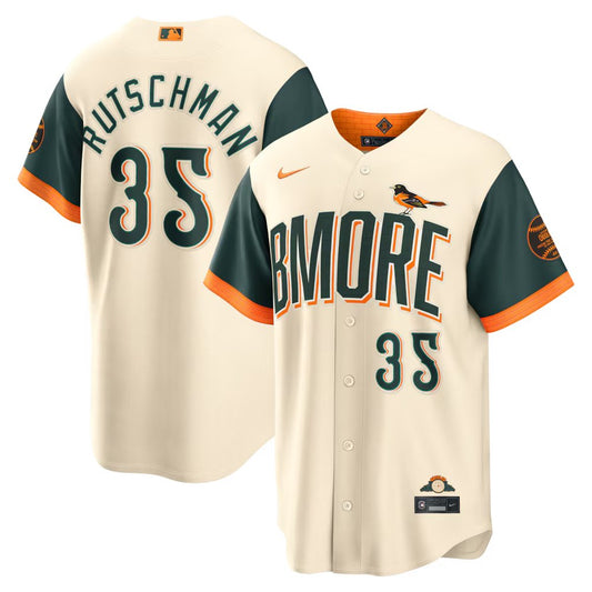 Men's Baltimore Orioles #35 Adley Rutschman Nike Natural 2026 City Connect Stadium Jersey
