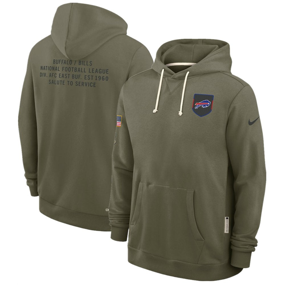 Men's Buffalo Bills Olive 2025 Salute to Service Pullover Hoodie