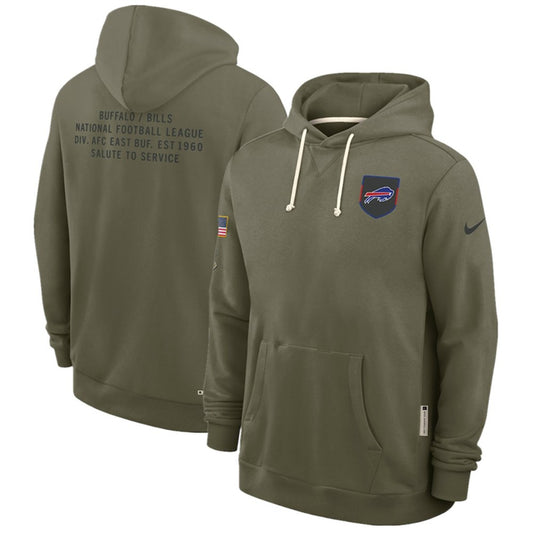 Men's Buffalo Bills Olive 2025 Salute to Service Pullover Hoodie
