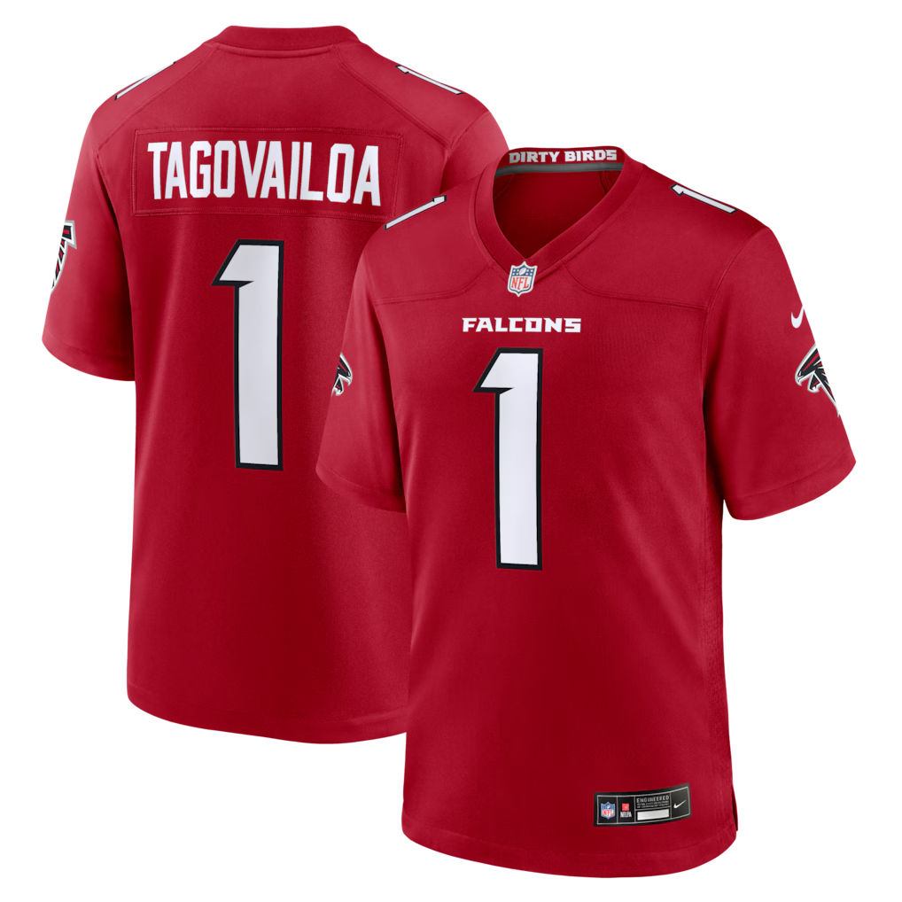 Men's Atlanta Falcons #1 Tua Tagovailoa 2026 Nike Red Vapor F.U.S.E. Sewn Down Limited Jersey
