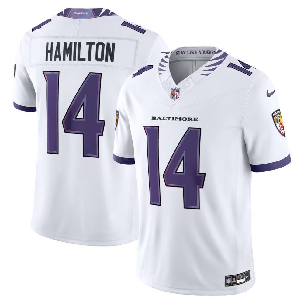 Men's Baltimore Ravens #14 Kyle Hamilton 2026 Nike Vapor F.U.S.E. Sewn Down Limited Jersey