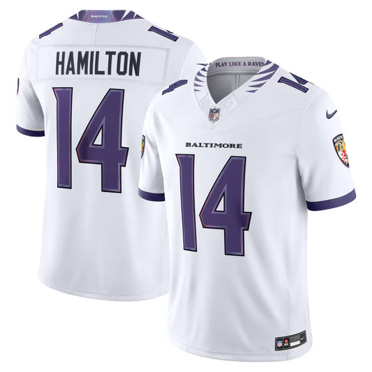 Men's Baltimore Ravens #14 Kyle Hamilton 2026 Nike Vapor F.U.S.E. Sewn Down Limited Jersey