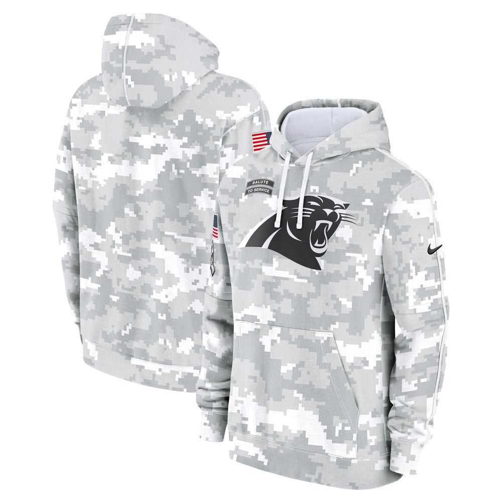 Men's Carolina Panthers Nike Arctic Camo Salute to Service Club Fleece Pullover Hoodie