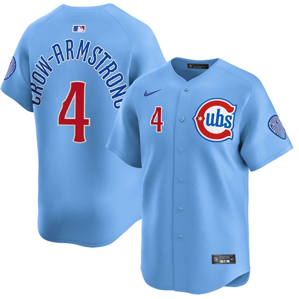 Men's Chicago Cubs #4 Pete Crow-Armstrong Blue 2nd Alternate Limited Stitched Jersey