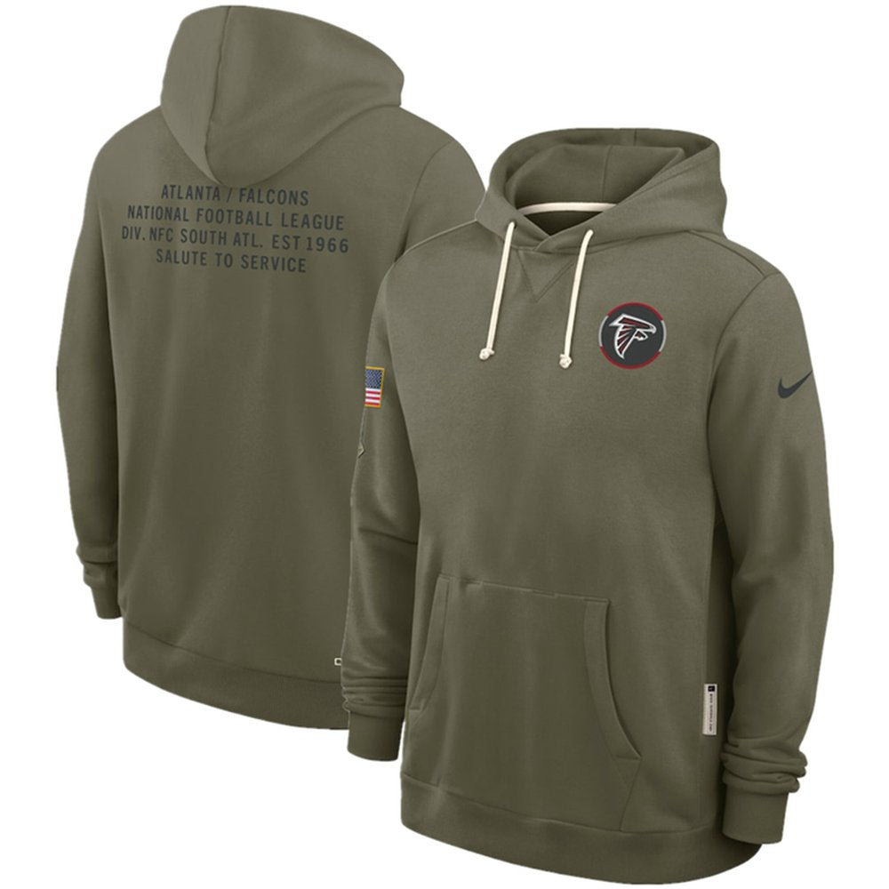 Men's Atlanta Falcons Olive 2025 Salute to Service Pullover Hoodie