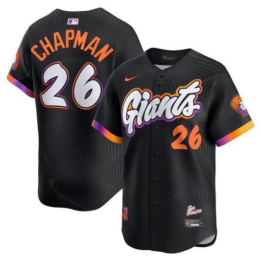 Men's San Francisco Giants #26 Matt Chapman Anthracite 2025 City Connect Limited Jersey
