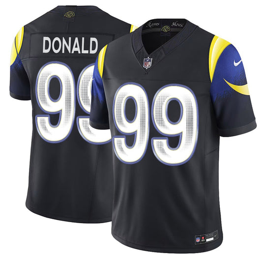 Men's Los Angeles Rams #99 Aaron Donald Midnight Blue Rivalries Collection F.U.S.E. Vapor Limited Stitched Jersey