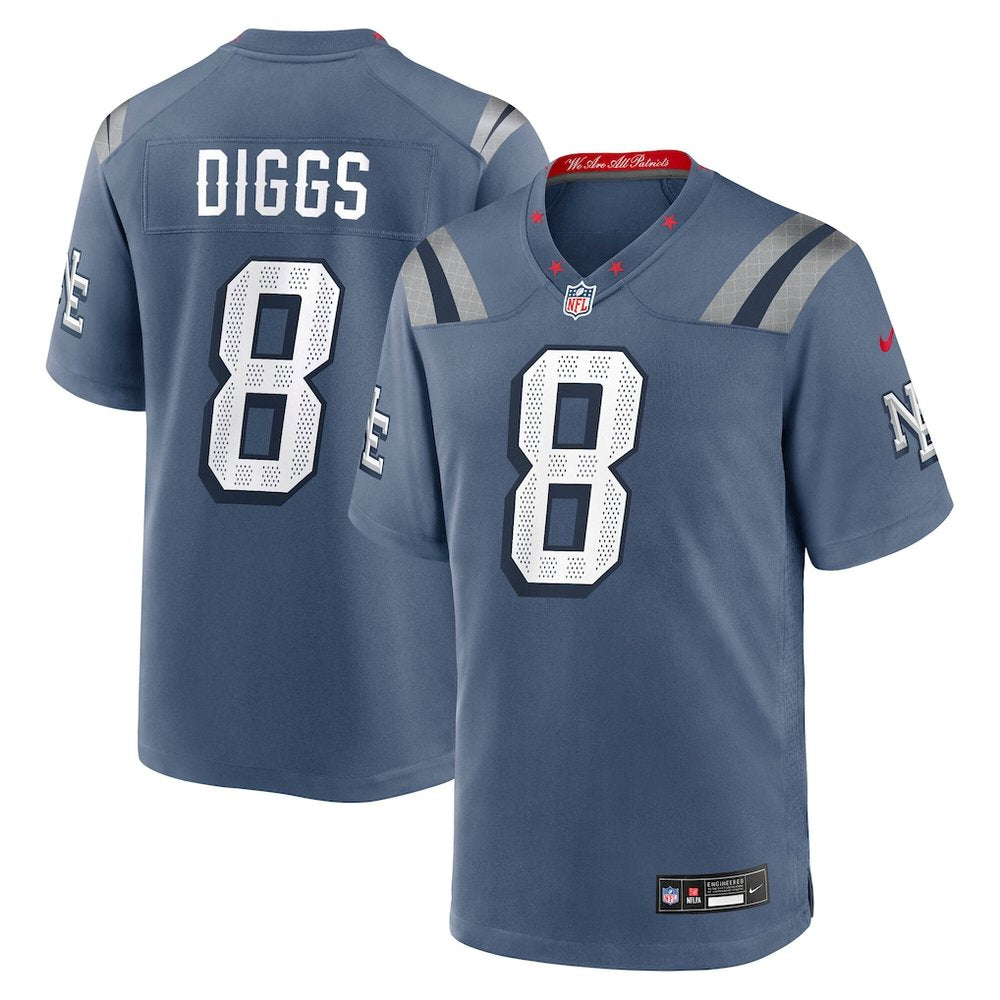Men's New England Patriots #8 Stefon Diggs Blue Rivalries Collection Game Jersey