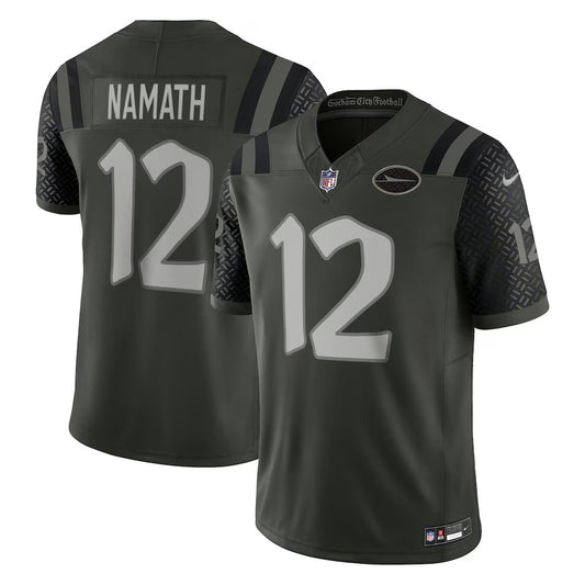 Men's New York Jets #12 Joe Namath Green Rivalries Collection F.U.S.E. Vapor Limited Stitched Jersey