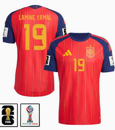 Men's Lamine Yamal Spain National Team 26/27 Patch Authentic Soccer Jersey FIFA World Cup 2026