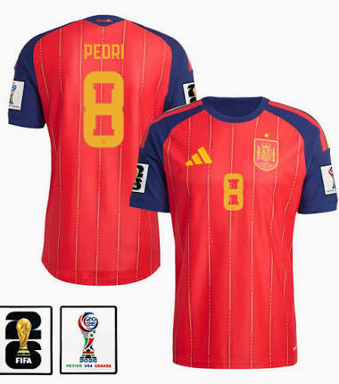Men's Pedri Spain National Team 26/27 Patch Authentic Soccer Jersey FIFA World Cup 2026