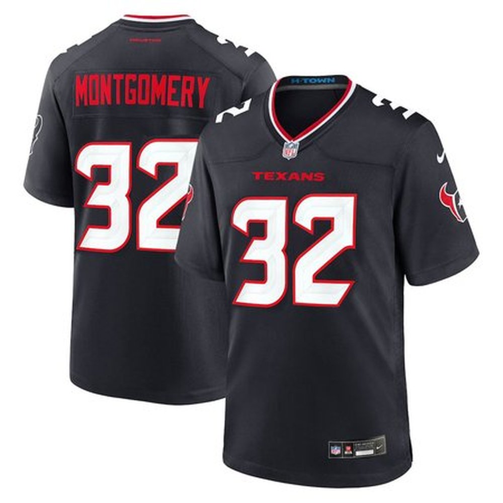 Men's Houston Texans David Montgomery Nike Navy Game Jersey